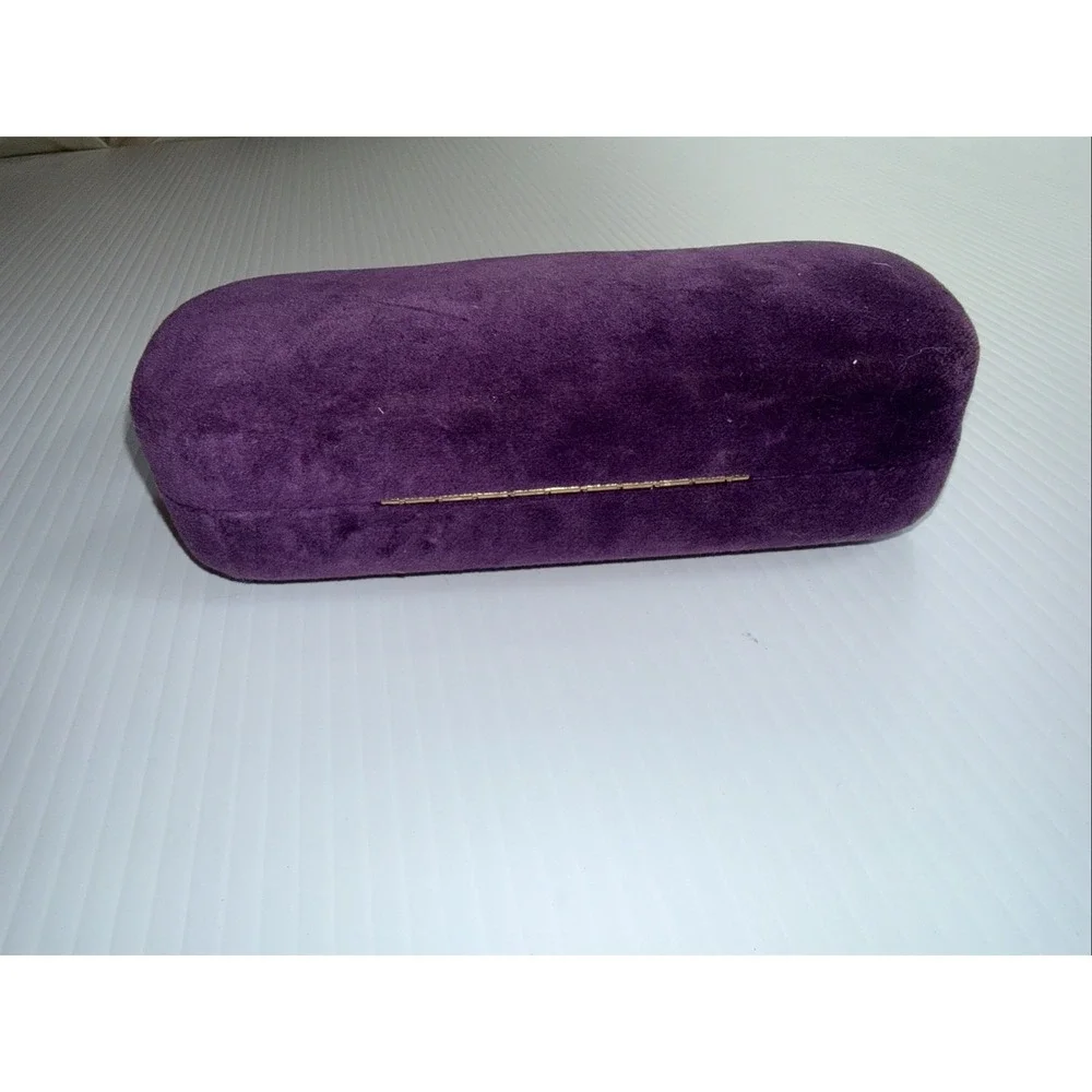 Gucci Purple Velvet Eyeglass Case Hard Shell Authentic Large Size Glasses Holder - Picture 6 of 7